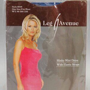 Leg Avenue Slinky Mini Dress w/ Elastic Straps - BLUE
